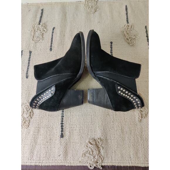 Jeffrey Campbell Kabru Black Suede Studded Pointed Toe Heeled Chelsea Booties 7 - Picture 8 of 10